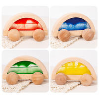 Bloques de Construcción Sensoriales para Niños Pequeños, Coche de Arena Movediza, Juguetes Educativos de Madera para el Desarrollo de la Visión y el Agarre
