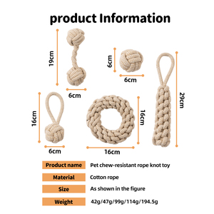 Jouets à mâcher pour animaux de compagnie en corde de coton tressée, durables, mignons, classiques et modernes, pour le nettoyage des dents des chiens, utilisation en extérieur, vente en gros - Product Image 4