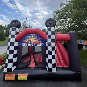 قلعة نطاطة قابلة للنفخ على شكل سباق سيارات من GMY للبالغين والأطفال مع منطقة لعب وزحليقة - Product Image 4