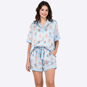 Logotipo personalizado al por mayor de las mujeres de verano de oso de impresión Loungewear Pijamas Pantalones cortos para las mujeres Conjuntos Fabricantes - Product Image 2