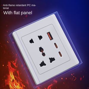 Tomada de Parede Industrial 86 com Interruptor de Engenharia, Painel de Parede com Um Controle Duplo, Plugue de Cinco Furos em Bronze Fosforoso 10A - Product Image 3