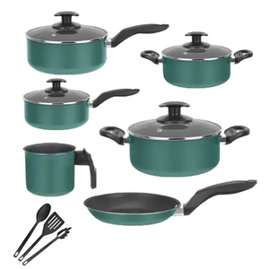 Juego de Ollas y Sartenes de Cerámica Moderna con Revestimiento de Mármol, Tapas de Vidrio, Asas de Baquelita, Antiadherente, 6 Piezas, de Aluminio, Compatible con Inducción - Product Image 5