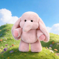 Fabricant de jouets en peluche en polyester en forme d'éléphant qui court, en stock, OEM ODM, vente en gros personnalisée, compagnon de sommeil unisexe 31-50cm