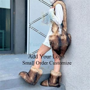 Nuevo Estilo de Moda, <span class=keywords><strong>Botas</strong></span> de Invierno para <span class=keywords><strong>Mujer</strong></span>, Cálidas, de Piel Sintética, hasta la Rodilla, <span class=keywords><strong>con</strong></span> Diadema de Pelo Colorida, Conjunto de Bolso y <span class=keywords><strong>Botas</strong></span> para Damas - Product Image 2