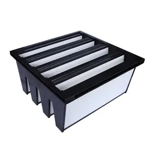 Wholesale Sale F7 F8 F9 V Bank High Temperature Hepa Filter,Hepa Filter Price for Ventilating System