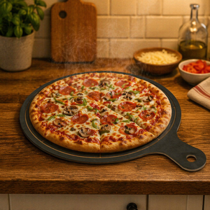 Tablas Redondas <span class=keywords><strong>de</strong></span> Fibra <span class=keywords><strong>de</strong></span> Madera Natural para Servir <span class=keywords><strong>Pizza</strong></span>, Se Pueden Usar como Bandeja para Charcutería, Tabla para Quesos, Plato para Postres - Product Image 2