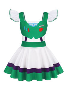 Venta al por mayor manga con volantes Toy Story Halloween carnaval Cosplay Buzz Light Year princesa vestido niña TV y película disfraces de princesa - Product Image 5