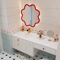 Meuble-lavabo XINGRUO au design original avec coiffeuse intégrée, armoire de salle de bain personnalisée en contreplaqué