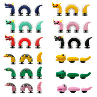 Breloques 3D Dragon Serpent pour Chaussures Homme en Gros, Décorations Adorables en PVC pour Sabots, Pins et Breloques pour Bracelets, Lot de 3