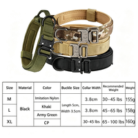 Collier pour chien tactique de luxe/classique, directement de l'usine, avec poignée, épaissi, extensible, robuste, en nylon 1000D, doublure rembourrée K9