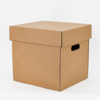 Caja de Almacenamiento de Archivos Corrugada Personalizada con Tapa y Asas Troqueladas, Organizador de Archivos de Oficina