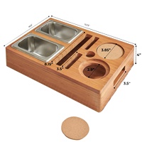 Plateau de rangement pour boissons et collations, amovible et flottant, en bambou, pour canapé