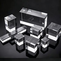 HBL Cubes en cristal personnalisés gravés au laser 3D K9, plusieurs tailles disponibles, supports vierges pour sublimation, pour cadeaux souvenirs