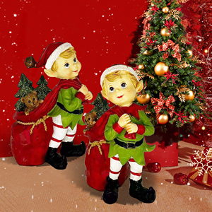 Sức Mạnh Nhà Máy Bán Buôn Tùy Chỉnh Màu Đỏ Vẽ Tay Sống Động Như Thật Nhựa Thủ Công Mỹ Nghệ Mang Cây Giáng Sinh Gấu Quà Tặng Giáng Sinh Elf - Product Image 6