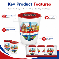 Verres à shot en céramique personnalisés souvenirs de la ville du Paraguay, ensemble de petites coupes à vin en porcelaine avec boîte cadeau
