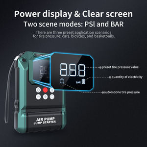 Gonfleur de pneus portable et démarreur de saut combinés, 160 PSI, 10000 mAh, pour vélo, moto, kit compact, vente en gros, multifonction - Product Image 2