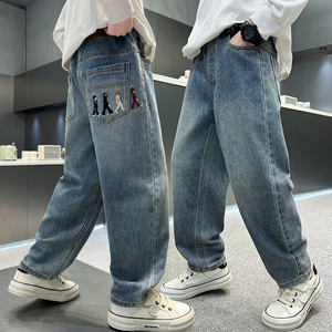 All'ingrosso Casual autunno dritti lunghi Jeans ricamati per ragazzi Design fatto a mano in taglie medie e grandi abbigliamento Casual per bambini - Product Image 5