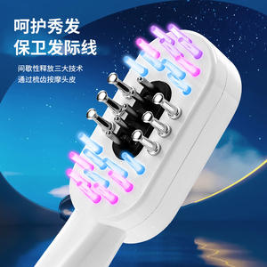 Brosse de massage du cuir chevelu XW668 avec lumière rouge et bleue, vibration et atomisation pour les soins capillaires et l'application de sérum stimulant la croissance des cheveux - Product Image 1