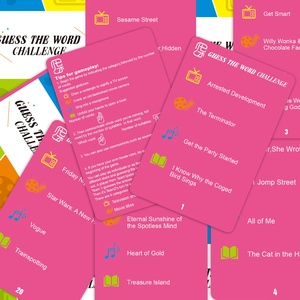 <span class=keywords><strong>Gioco</strong></span> di Carte 'Indovina <span class=keywords><strong>la</strong></span> <span class=keywords><strong>Parola</strong></span>' da 52 Pezzi - Puzzle a Tema Musica, Cinema e TV per Feste, dai 14 Anni in Su, 30 Minuti di <span class=keywords><strong>Gioco</strong></span> in Scatola 15x12x4cm - Product Image 6