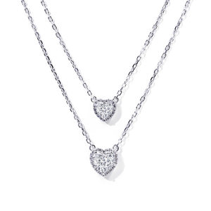 Collar con Piedra Central de Moissanita Tianyu, Corte Corazón con Halo, Pequeño y Exquisito, Ideal para Regalo de Aniversario para Chicas - Product Image 2