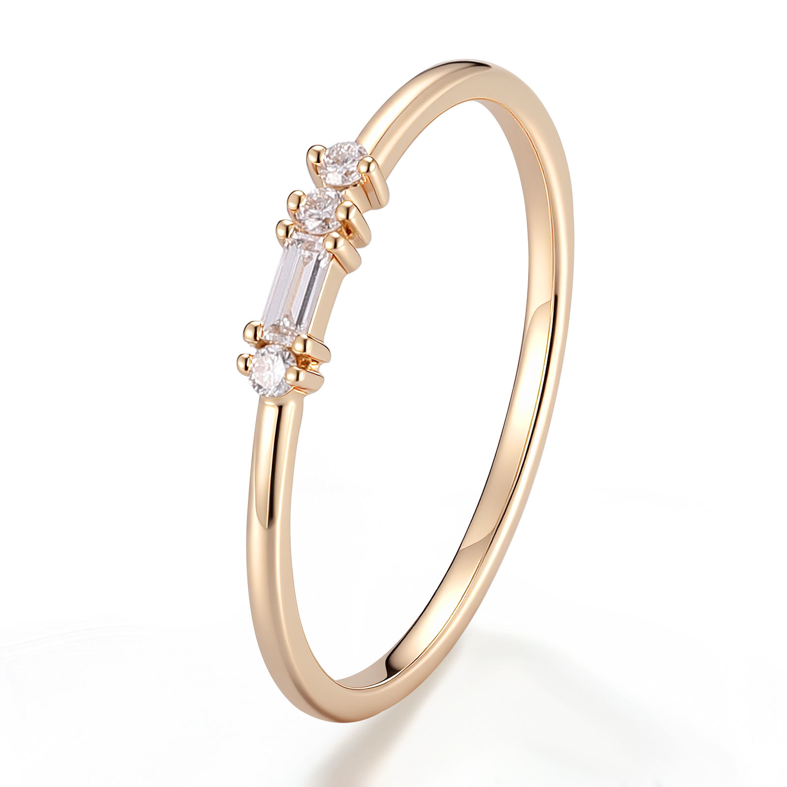 Anillo de oro macizo de 18k con diamante de laboratorio