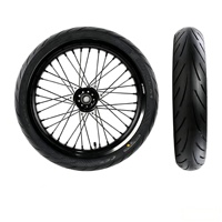 Ensemble de roues Supermoto légères pour Surron Ultra Bee X avec rayons chromés de 17 pouces pour utilisation en course de moto électrique