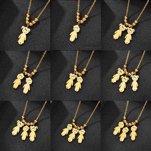 אישית נירוסטה בן בת תאומים תליון ילדי שרשרת קסם שרשרת אמא מתנת יום שרשרת - Product Image 4