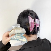 Nouvelle Arrivée Mode Pinces à Cheveux Uniques Imprimées Effet Marbre Pailleté 11cm pour Filles, Accessoires Cheveux Doux de Haute Qualité