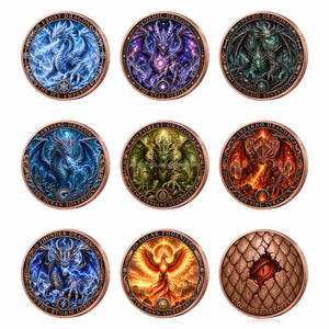 Pièces commémoratives personnalisées OEM ODM en cuivre fin .999 de 1 oz, motif fantaisie Frost Inferno Forest Dragon Phoenix, pièce souvenir - Product Image 6