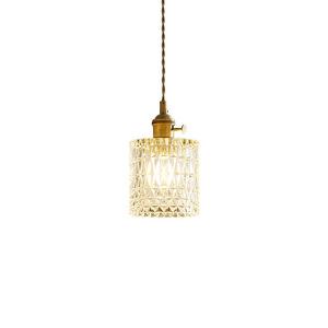 American-Style Brass Lamp Single-Head Glass Chandelier for Hotel Room Living Room Background Wall for Side <b>Table</b> Lighting - Product Image 1
