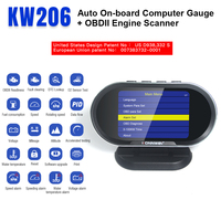 Ordinateur de bord OBD2 KONNWEI KW206, ordinateur numérique de voiture, scanner OBD 2, affichage de la consommation de carburant, jauge de température de l'eau