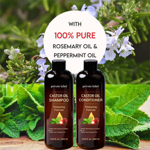 Shampoo et revitalisant à l'huile de ricin personnalisés en gros - un ensemble anti-chute de cheveux Formule épaississante pour lutter contre l'amincissement et les pellicules - Product Image 2