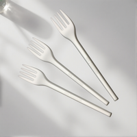 Groene Dag Groothandel Restaurant Afhaalbare Wegwerp CPLA Vork 6 inch/6,5 inch Aangepaste CPLA Vork voor Feest Picknick Kamperen Fruit Taart