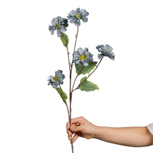 Orquídeas Artificiales Mu Jin Gesang, 5 Cabezas, Pétalos de PVC en Azul, Gris y Verde, para Decoración del Hogar, Accesorios de Boda, Arreglos de Escritorio - Product Image 5