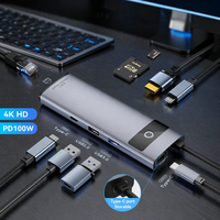 Adaptador Multipuerto de Alta Calidad, Hub 8 en 1 USB-C Tipo C y Hub 8 en 1 USB-C Tipo C, Hub Tipo C 8 en 1 para Laptop