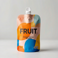 Pochettes souples personnalisées en plastique imprimé avec bec verseur pour liquides, emballage alimentaire en aluminium, sachets refermables pour jus et boissons