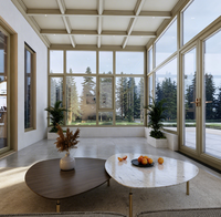 Serre en aluminium et verre trempé, personnalisée, moderne, intelligente, vente en gros, véranda à toit incliné pour jardinage et patio