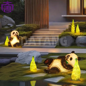 Luz Decorativa LED con Motivo de Panda, Hecha de Resina de Fibra de Vidrio, para Decoración de Paisajes de Parques al Aire Libre - Product Image 2