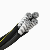Cable de Alimentación Aéreo Trifásico de Bajo Voltaje ABC Industrial, Conductor de Aluminio, Aislamiento XLPE 0.6/1KV, Cubierta de PVC, Venta al Por Mayor