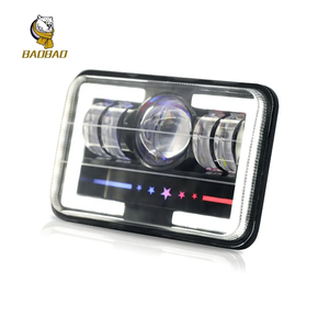 5 Inch Star Plastic Red Blue Polic Light para Harley Davidson Branco Amarelo Dual Color Motorcycle Front Light Acessórios do carro - Product Image 1