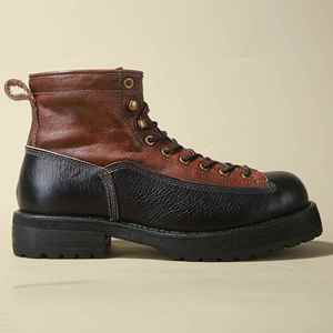 Bottes de moto pour hommes, style rétro, en cuir véritable, bottes de travail imperméables à la cheville, nouveau style, chaussures de gentleman pour soirée - Product Image 5
