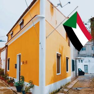 3x5Ft Sudan <b>Flag</b> Polyester With Two Brass Grommets Single Layer Hanging Outdoor and Indoor Deco - Product Image 3