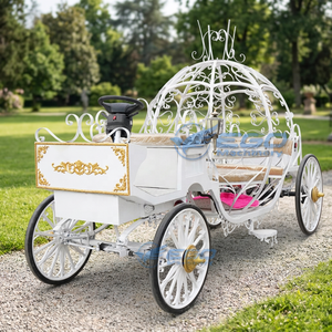 Charrette de mariage électrique fantaisie en forme de citrouille, style Cendrillon, scintillante - Product Image 1