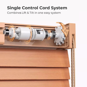 Persianas venecianas <span class=keywords><strong>de</strong></span> madera <span class=keywords><strong>de</strong></span> imitación marrón <span class=keywords><strong>de</strong></span> 2 "con control <span class=keywords><strong>de</strong></span> sistema <span class=keywords><strong>de</strong></span> un solo cable Persianas <span class=keywords><strong>de</strong></span> madera impermeables <span class=keywords><strong>de</strong></span> aspecto Vintage para sala <span class=keywords><strong>de</strong></span> estar - Product Image 3