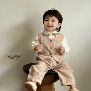 Tenue formelle Hamipuff style gentleman 100 % coton doux et respirant pour fêtes, mariages et séances photo – En stock - Product Image 5