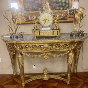 Vestíbulo de cobre Mesa semicírculo verde Griotte <span class=keywords><strong>escritorio</strong></span> Retro bola ramo tulipanes verde Hortensia decoración lujo café <span class=keywords><strong>Escritorio</strong></span> - Product Image 3