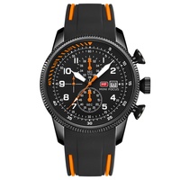 Montre pour homme MINI FOCUS 0379G, analogique, style antique, chronographe Miyota, tachymètre, étanche, quartz, sport, lumineuse, silicone