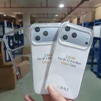 Pour iPhone 17 étui transparent, 2.0mm Transparent anti-rayures antichoc souple TPU couverture de téléphone portable pour iPhone 16e 17 Air 17 Pro Max