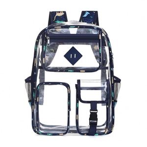 Fashionable Graffiti Pattern Book Bag Big Capacity PVC Transparent Travel <b>Backpack</b> Trend Clear <b>Student</b> <b>Backpack</b> - Product Image 5
