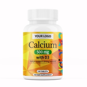 แท็บเล็ตแคลเซียมและวิตามิน D3 500มก. ผู้ผลิตอาหารเสริมดูแลสุขภาพวิตามินและอาหารเสริม - Product Image 1